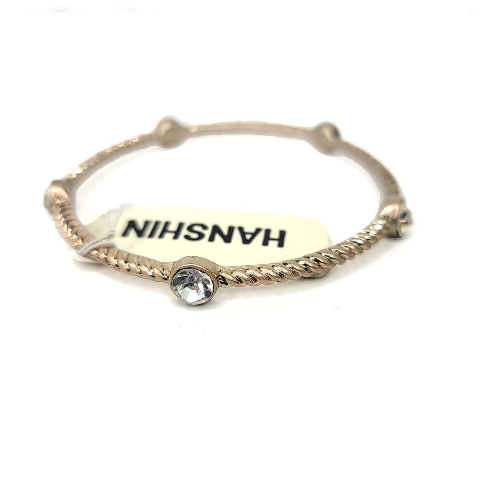 Ann Taylor Gold Plated Jeweled Braided Bracelet Prototype